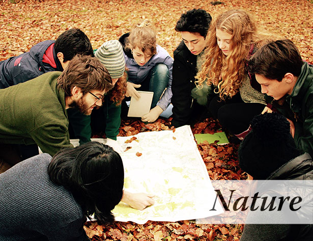 Brockwood Park School — Nature Brockwood Park School students navigating the outdoors in Autumn